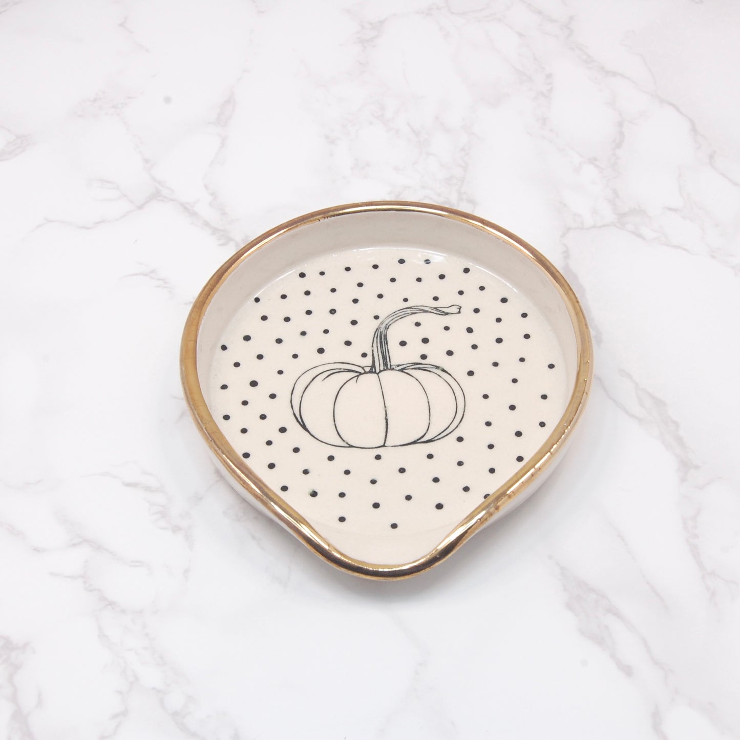 Pumpkin with Stem: 22k Spoon Rest