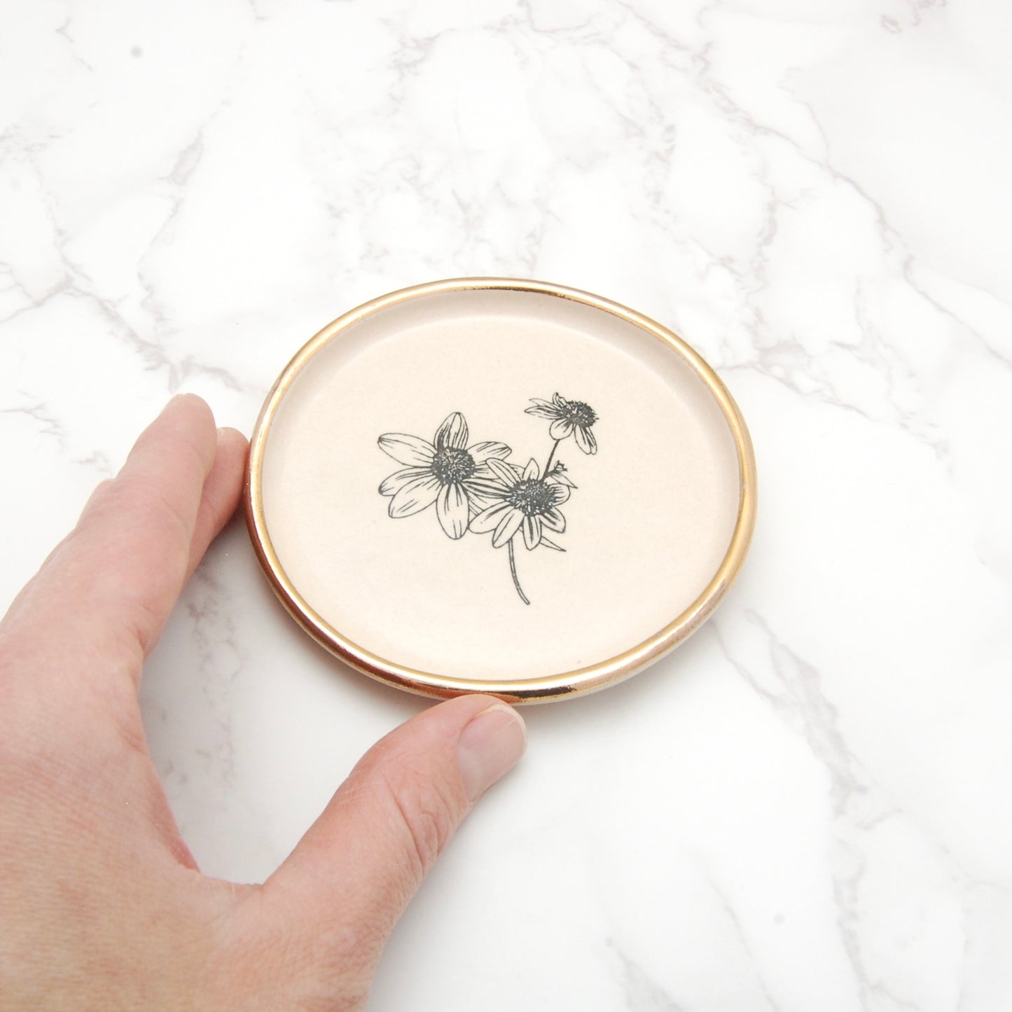 Black Eyed Susan Cluster: Tiny Decor Dish (4”)