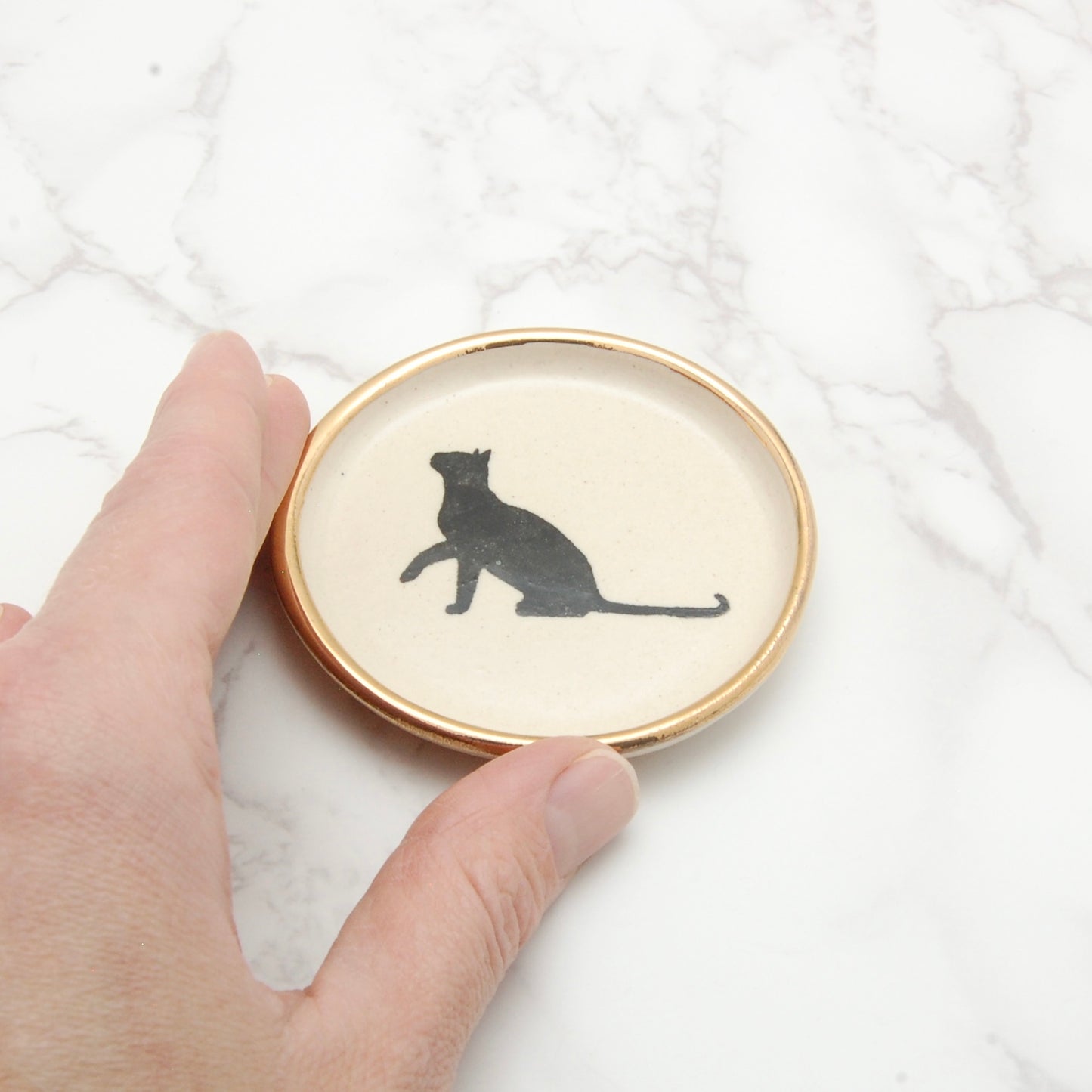Sitting Cat: Tiny Decor Dish (3”)
