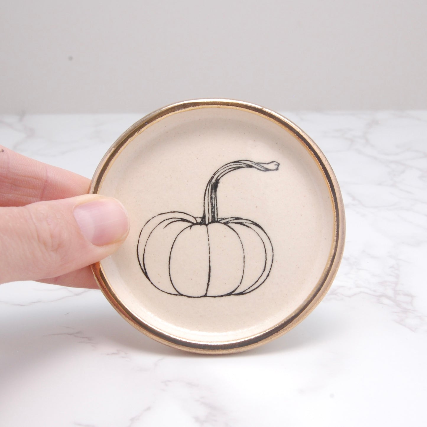 Pumpkin with Stem: Tiny Decor Dish (3”)