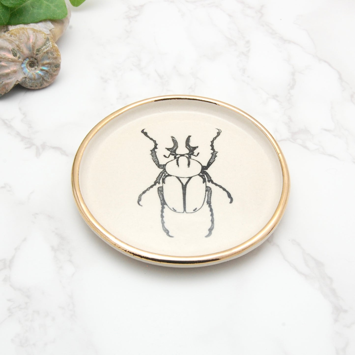 Reindeer Horn Antler Beetle: Decor Dish (4”)