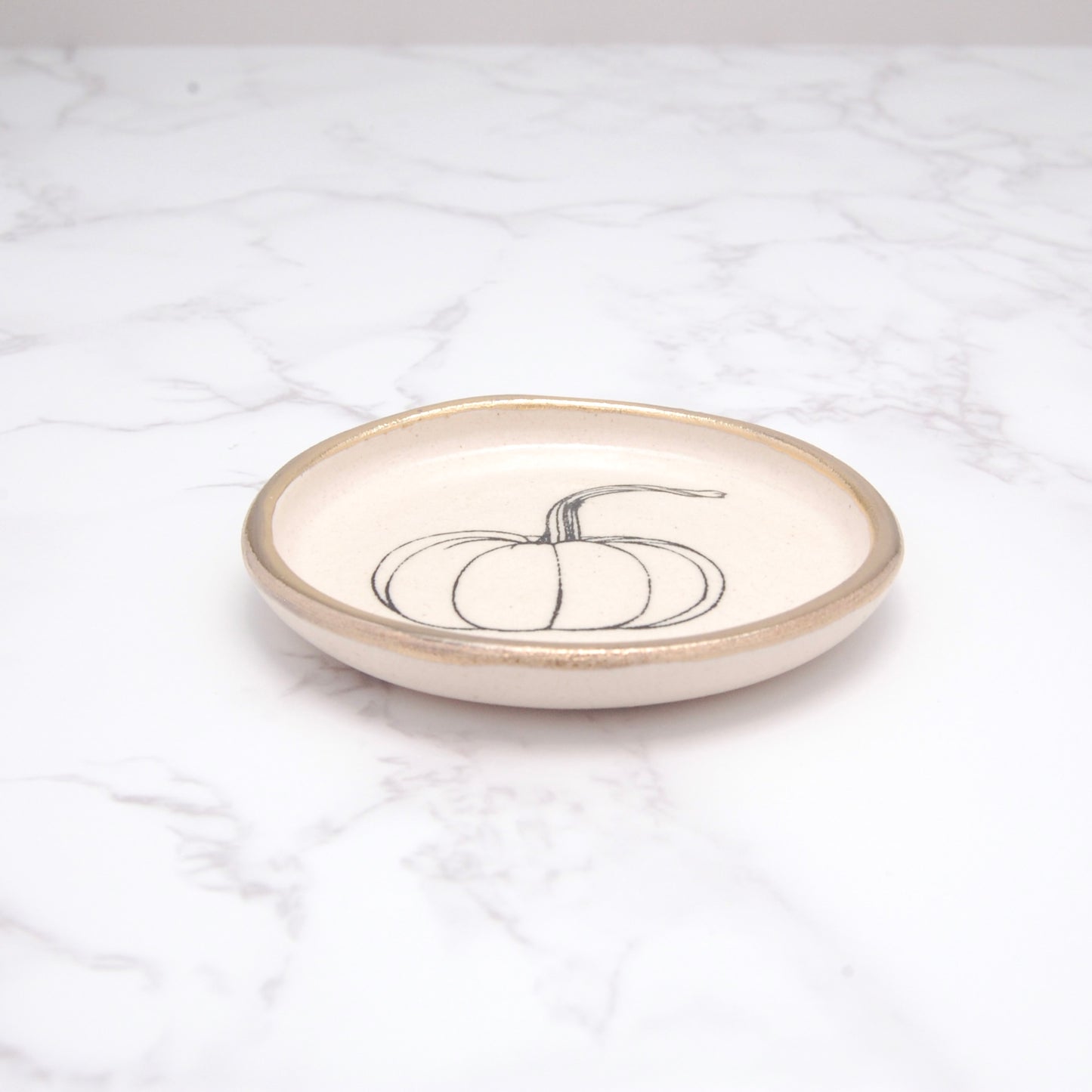 Pumpkin with Stem: Tiny Decor Dish (3”)