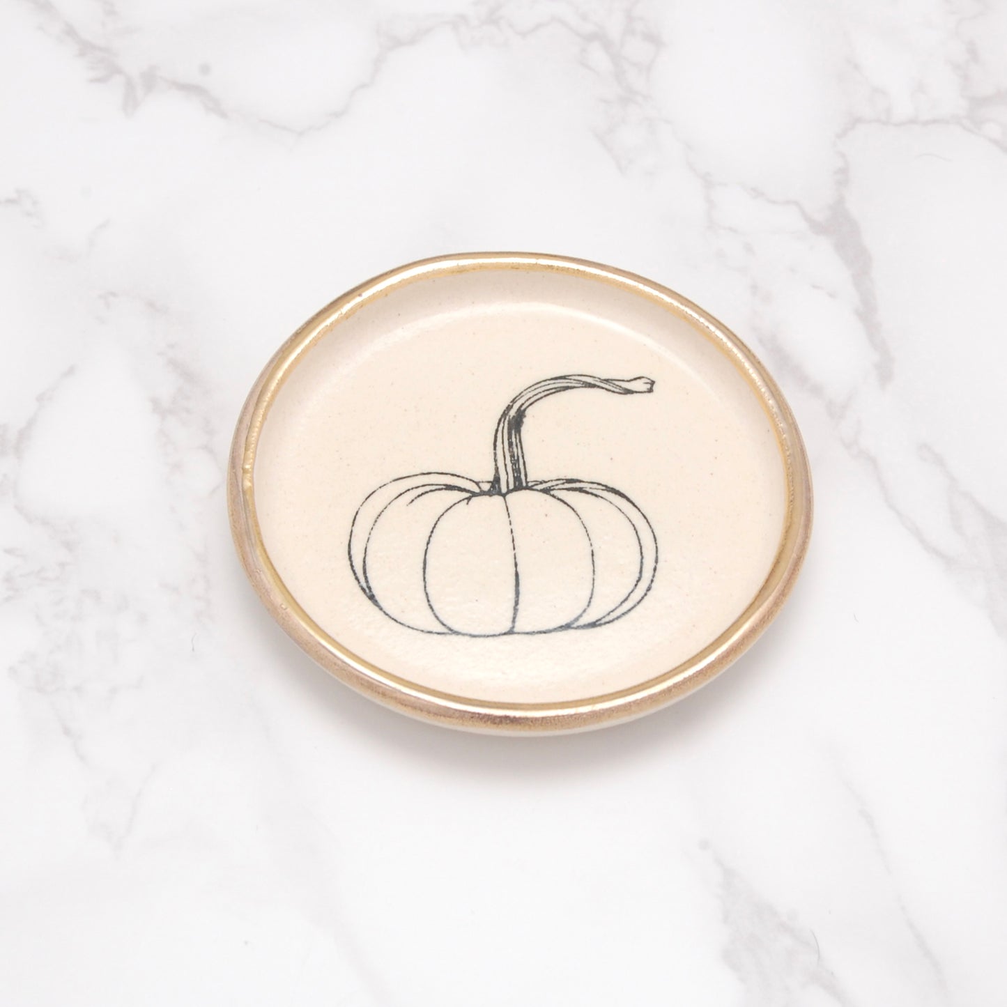 Pumpkin with Stem: Tiny Decor Dish (3”)