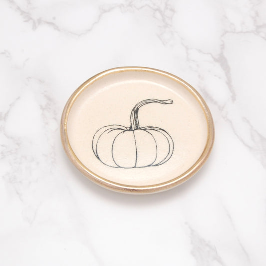 Pumpkin with Stem: Tiny Decor Dish (3”)