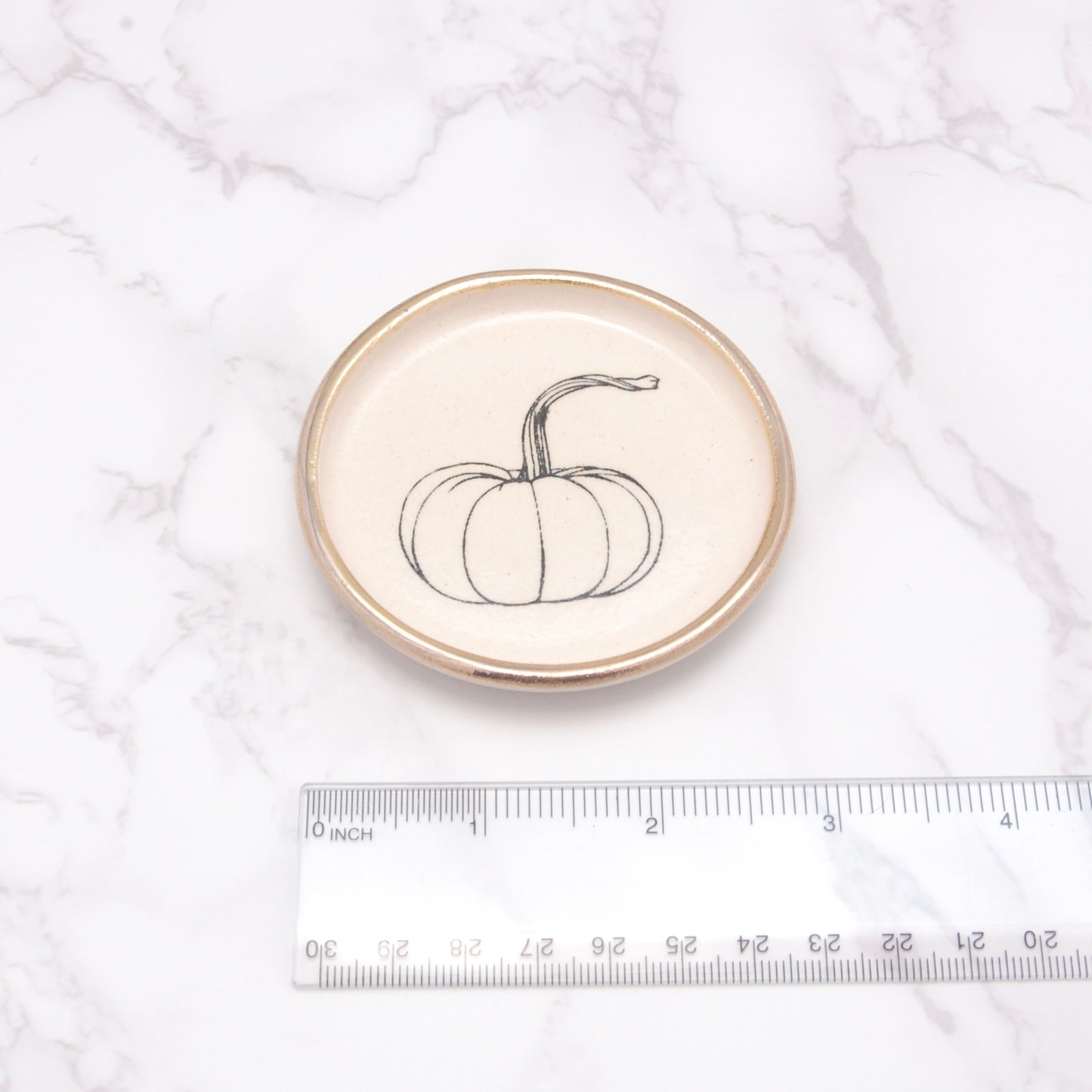 Pumpkin with Stem: Tiny Decor Dish (3”)