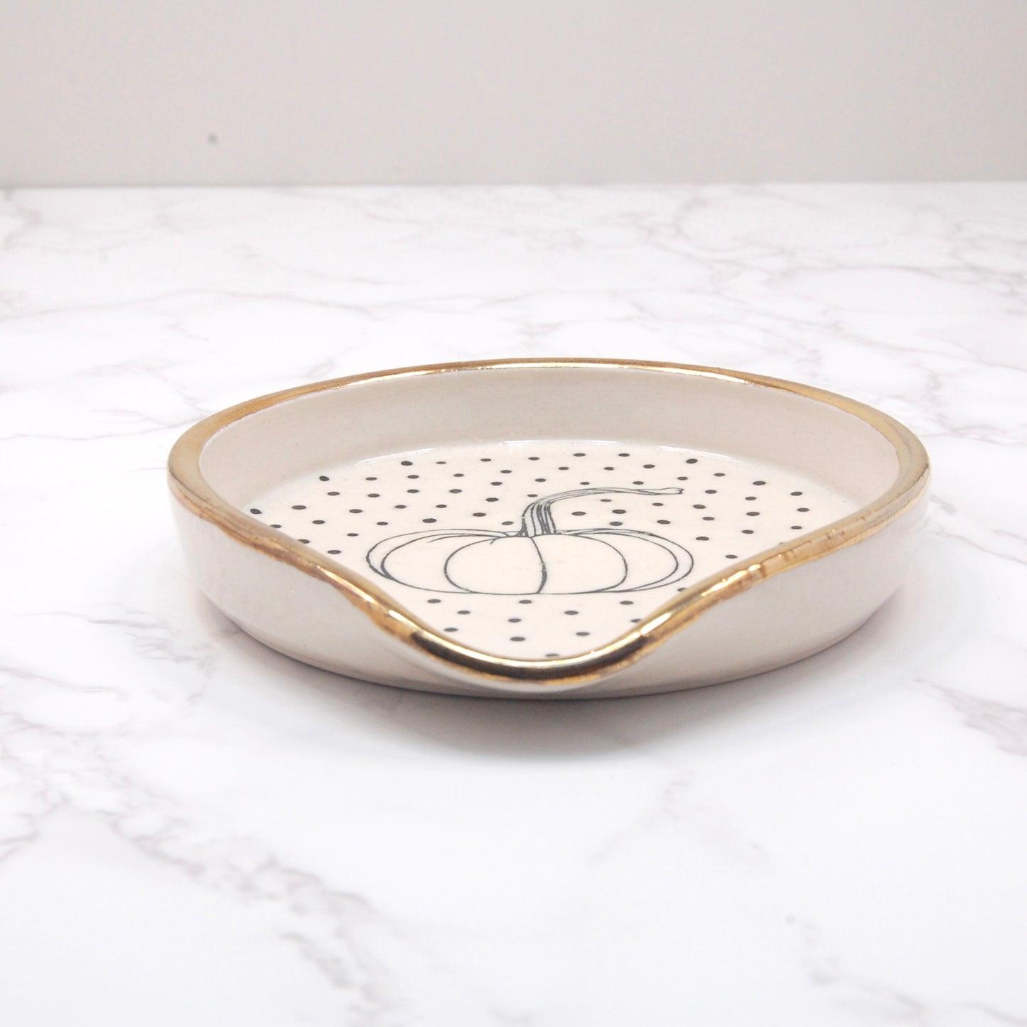 Pumpkin with Stem: 22k Spoon Rest