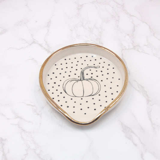 Pumpkin with Stem: 22k Spoon Rest