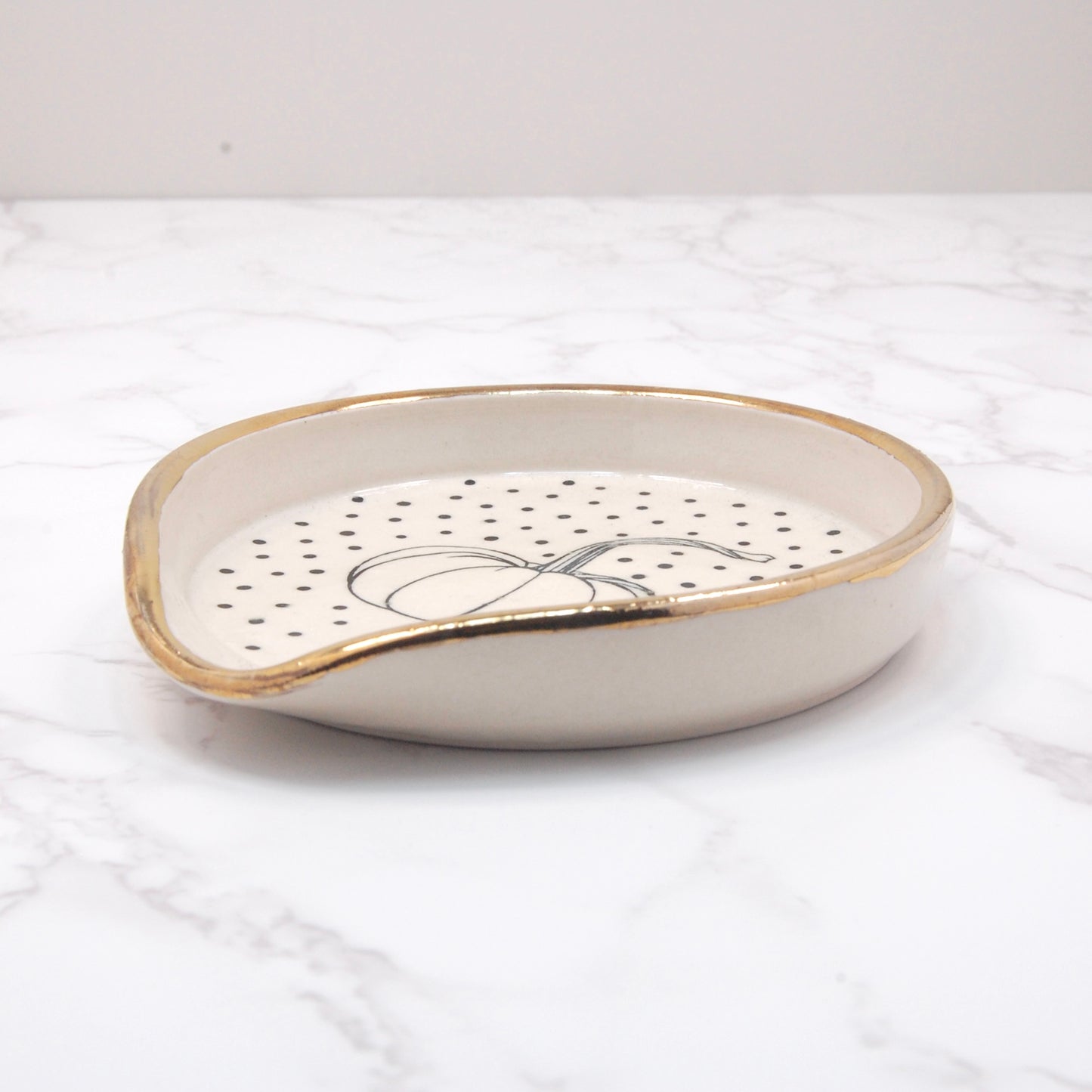 Pumpkin with Stem: 22k Spoon Rest