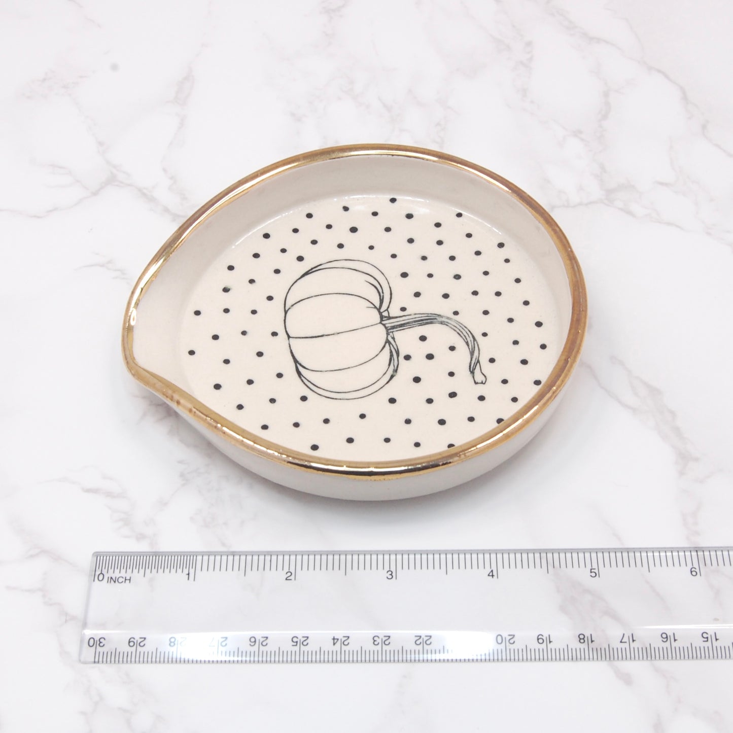 Pumpkin with Stem: 22k Spoon Rest