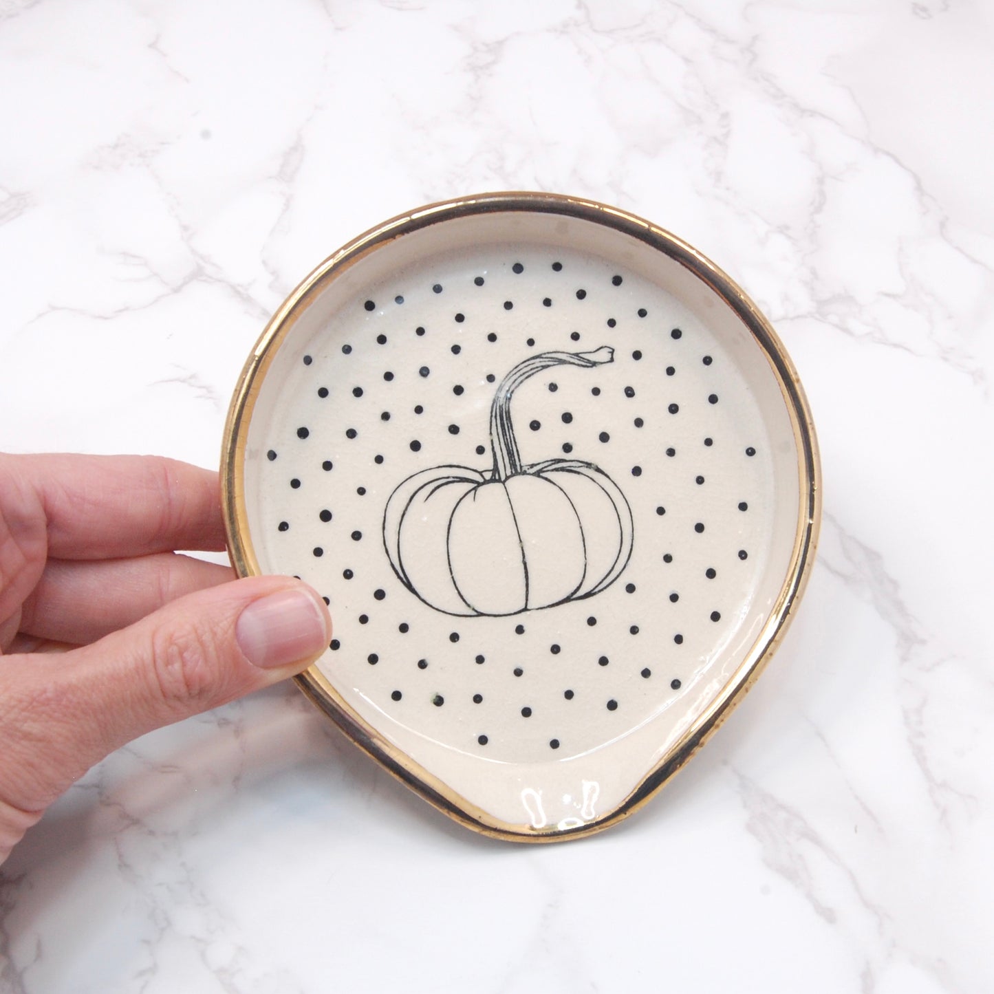 Pumpkin with Stem: 22k Spoon Rest